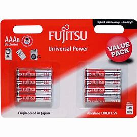 Fujitsu Universal Power AAA Size Alkaline Battery 8pcs Shrink